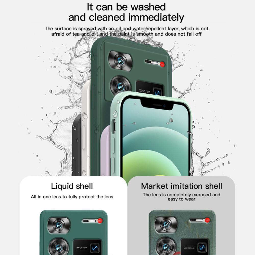 For Nubia Z60 Ultra Case Square Liquid Silicone Phone Cases For ZTE Nubia Z60 Z 60 Ultra Z60Ultra Shockproof Soft Back Cover
