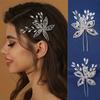 Rhinestone Crystal Hairpin Silver Color Flower Leaf Hair Pin Clip For Women Party Bridal Wedding Hair Accessories Jewelry Pin