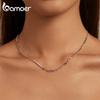 BAMOER, стерлинговое серебро 925 пробы, блестящее циркониевое ожерелье, О-цепочка, звено для женщин, подарок на день рождения, помолвка, ювелирные изделия