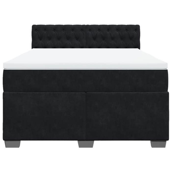 Maison Exclusive - Sommier à lattes de lit et matelas Noir 160x200 cm Velours