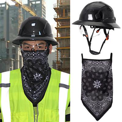 CE Carbon Fiber Full Brim Hard Hat With Built In Goggle Triangle Face Towels Защитная каска для инженера-строителя Защитная кепка ABS