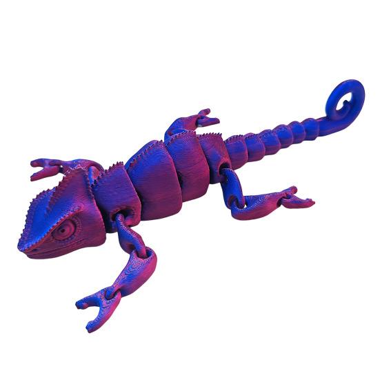 3D Printed Lizard Articulated Chameleon Ornament Desktop Decoration Flexible Animal Figurine Lizard Fidget Toy for Kids Adults Stress Relief