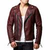 New Men Jacket Burgundy Genuine Lambskin Real Leather Handmade Lambskin Soft Stylish