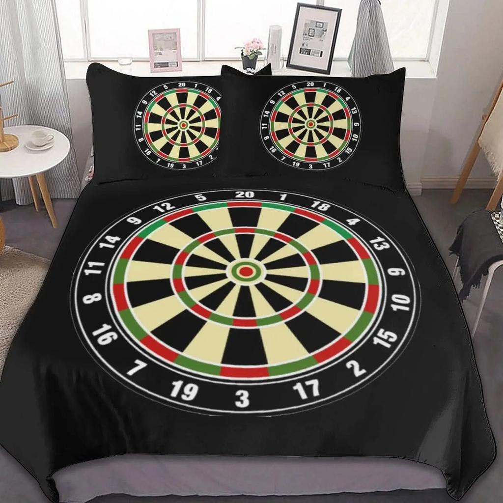Dart Board Duvet Cover Set,Dartboard Bedding Sets Skin-Friendly Lightning And Flame Comforter Cover Set Full Queen Size