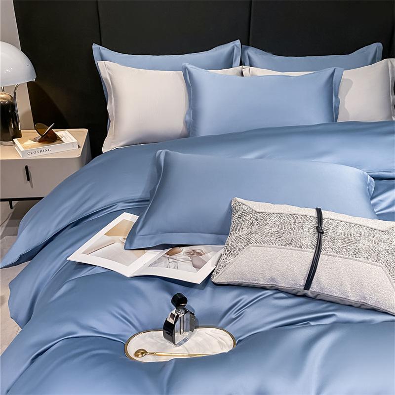 Long Staple Cotton 80 Count Pure Cotton Solid Color Single Duvet Cover Three Piece Set Four Piece Set Solid Color Duvet Cover