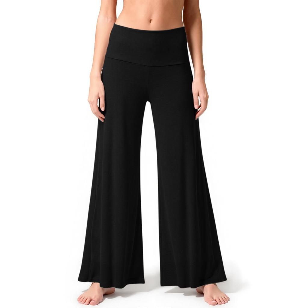 Women’s Wide Leg Yoga Pants High Waist Stretchy Flare Lounge Pants Soft Comfy Relaxed Fit for Daily Wear and Exercise