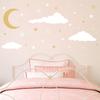 Самоклеящиеся наклейки на стену с резными лунными облаками и звездами, детская комната, макет детского сада