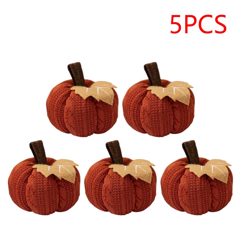 1-5PCS Small Pumpkins Home Decor Knit Knitted Pumpkin Reusable Seasonal Charm Cozy Warm Decorative Ornaments Crochet Pumpkins