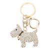Puppy Keychain Shiny Rhinestone Innovative Cute Hand Made Metal Key Fob for Bags Backpacks