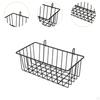 Metal Hanging Wire Basket Grid with Hooks Home Decor Supplies Wall for Office