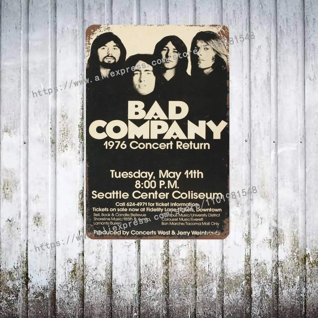 Bad Company Band металлический декор постер винтажная жестяная табличка металлическая табличка декоративная табличка для паба бара мужской пещеры клуба настенное украшение