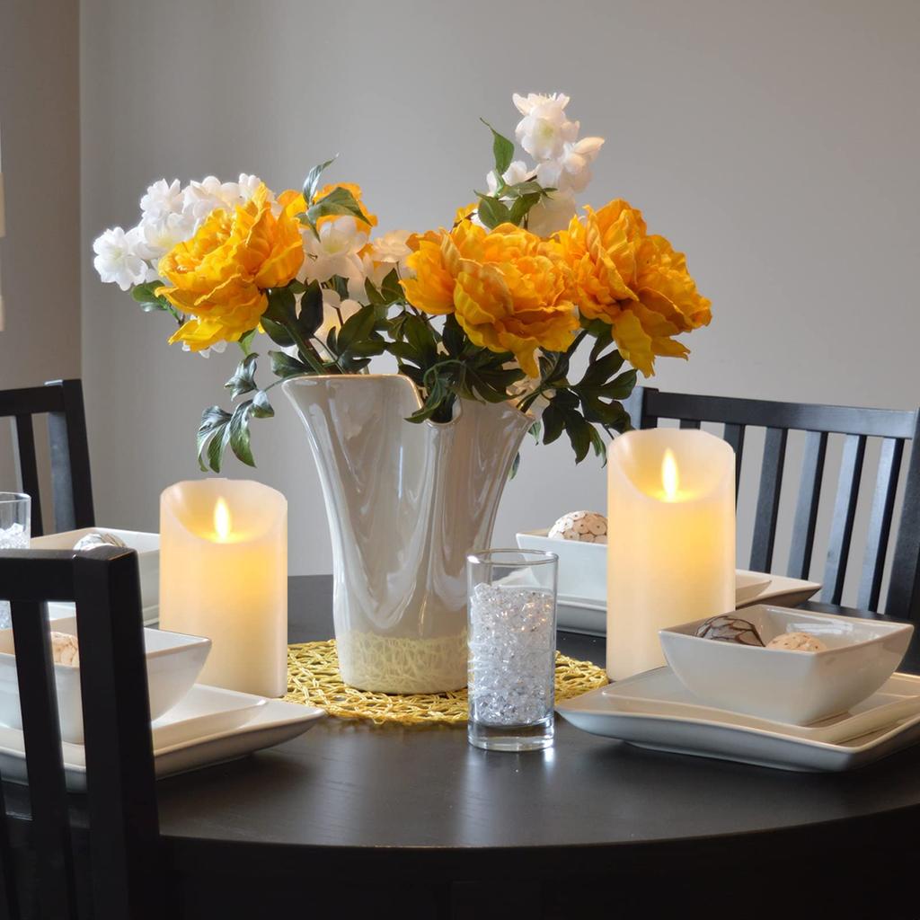 AnnTec LED Candle Light USB Rechargeable with Remote Control Candle Interior Light Flickering Like a Real Flame Warm Light No Fire Christmas Party