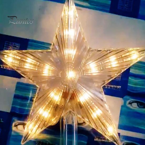 Рождественская елка Топпер Звезда со светодиодной подсветкой Креативная форма Plug-Play IP65 Водонепроницаемая светящаяся пятиконечная звезда Орнамент рождественской елки