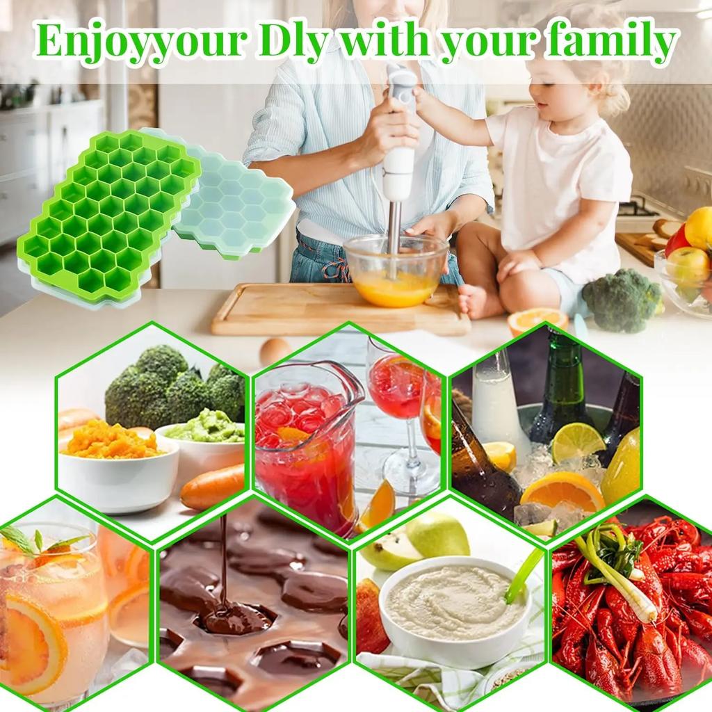 Форма для кубиков льда из силикона 37 ячеистых силиконовых кубиков льда шестиугольные формы DIY кухонные формы для кубиков льда в виде сот