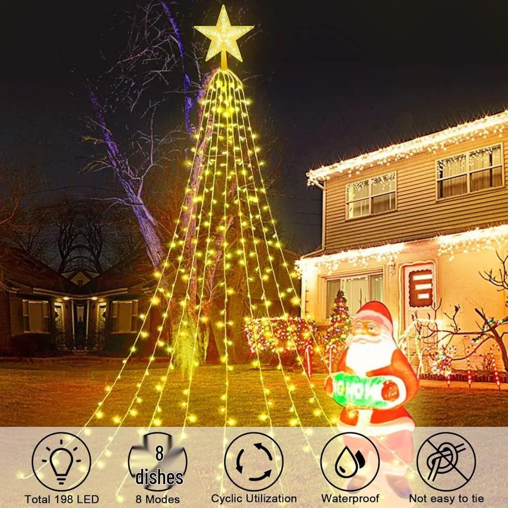 Медные USB гирлянды «Падающая звезда» для рождественского украшения на улице