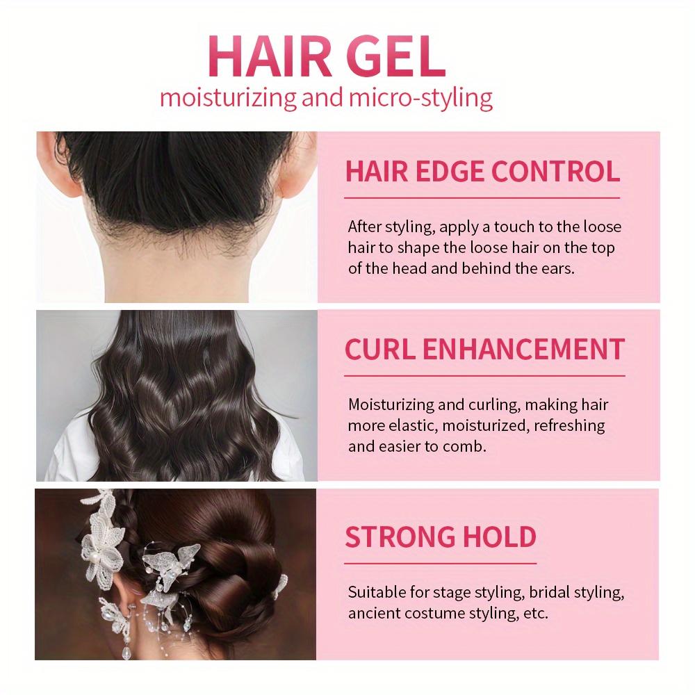 Hair Gel, Strawberry Scented, Extreme Hold, Extra Hold, All Hair Types, Styling Gel Great for Braiding, Twisting & Smooth Edges, 100ml/3.38fl.oz