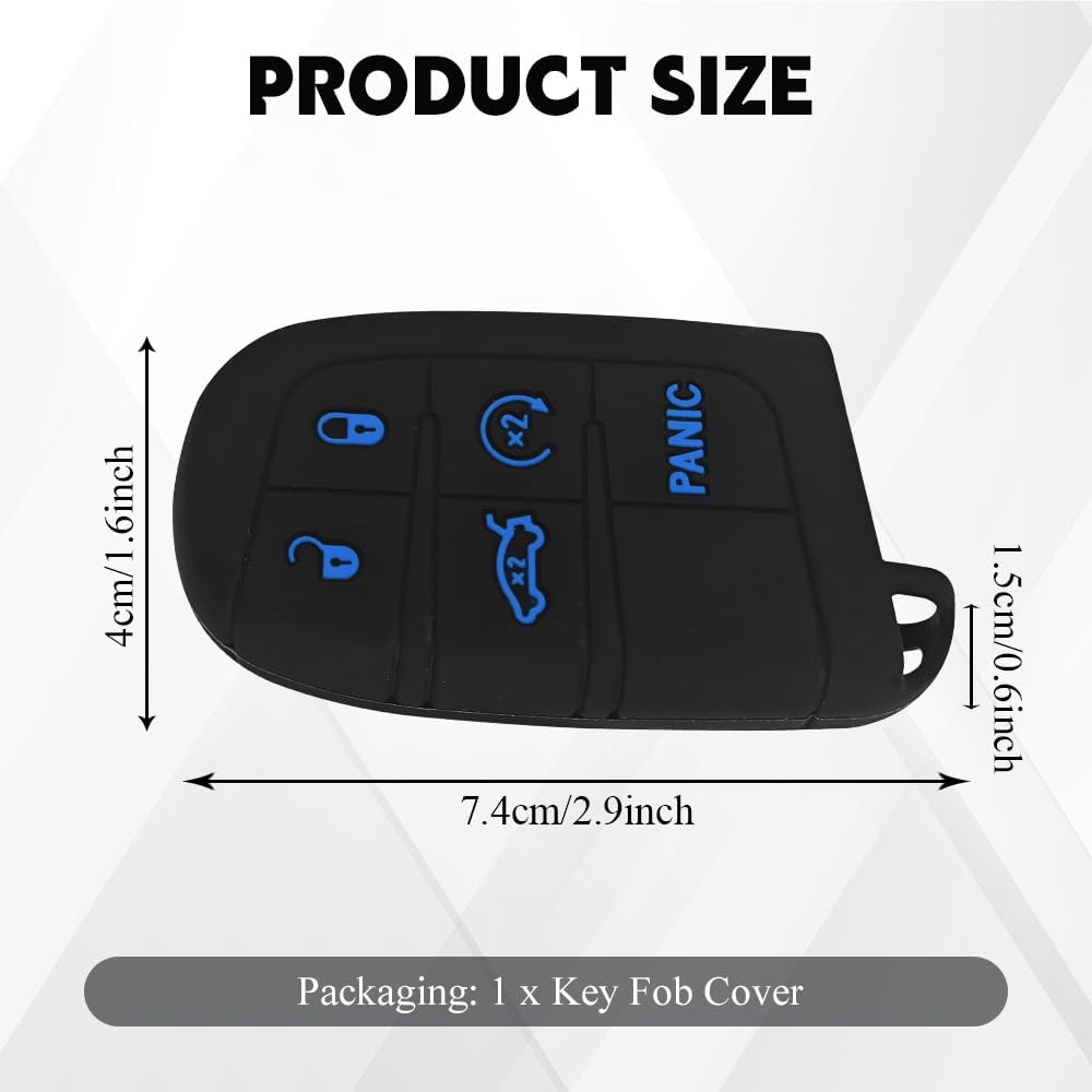 5 Buttons Car Key Fob Cover, Key Fob Case, Premium Soft Full Protection Keys Case Shell, Car Accessories 5 Button Silicone Remote Smart Protector