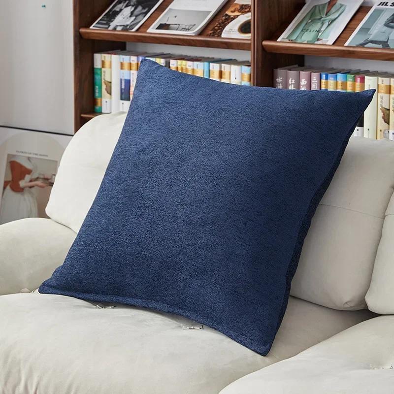 60x60/80X80CM Soft Chenille Large Square Pillow Cover Sofa Cushion Living Room Back Bedside Cushions Case Protector Solid Color