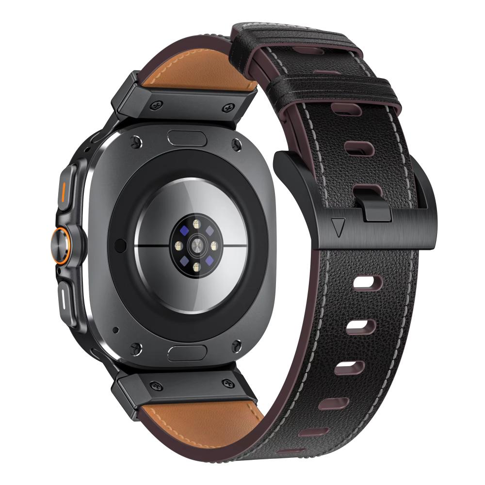 Металлический+Кожаный Ремешок для Samsung Galaxy Watch Ultra 47 мм Аксессуары для Браслета для Samsung Galaxy Watch 8-7 Ultra 47 мм Ремень