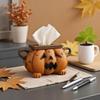 Halloween Pumpkin Tissue Box Holder Napkin Box Dispenser Pumpkin Shaped Decorative Dispenser Organizer for Halloween Desk Adorn
