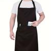 1 Piece Solid Color Men's Comfortable Lightweight And Durable Apron, Waterproof And Oil Resistant Adjustable Neck Strap Apron