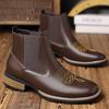Men's Classic Retro Chelsea Short Boots Mens Fashion Embroidery Ankle Boot Men High-top Casual Shoes R007