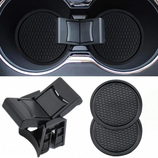 Newace Cup Holder Ert Divider- Compatible With Highlander 2014- Replaces OEM Part #55618-0E200-C0 Include Car Cup Coaster