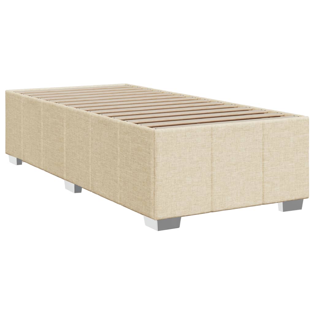 Box Spring Bed with Mattress Cream 100x200 cm Fabric