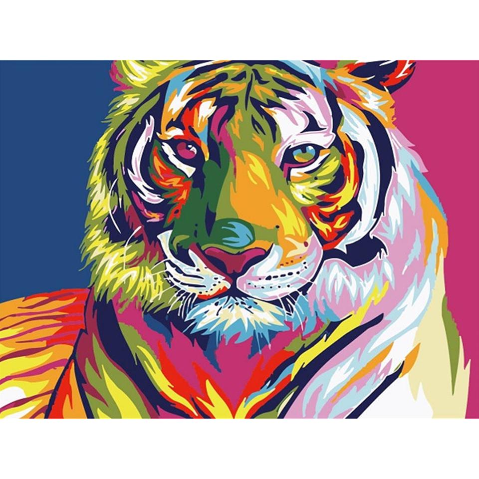 DIY 5D Diamond Painting Animal Lion Cat Monkey Cross Stitch Kit Diamond Embroidery Mosaic Art Picture Rhinestone Decoration Gift
