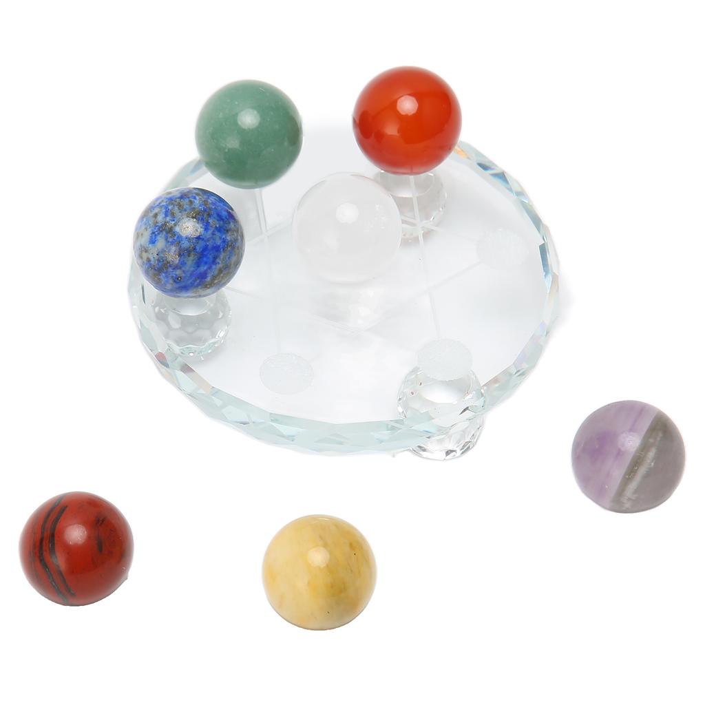 7 Chakra Stones Set Purify Negative Energy Round Healing Stones with Charging Plate for Beginners