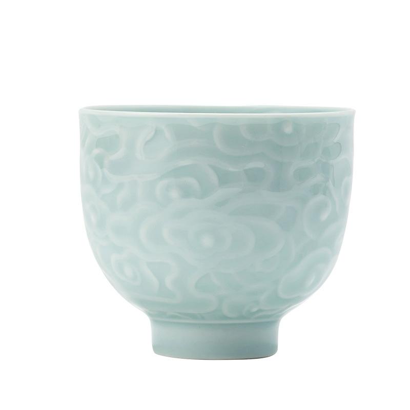 Chinese Kung Fu Tea Brewing Cup, Ceramic Retro-style Design, Solid Color Appearance, Household Anti-scald Tea Brewing Cup