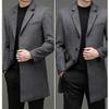 Новое шерстяное пальто мужской шерстяной костюм повседневная куртка средней длины