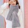 Soft Plush Faux Fur Scarf Thicken Warm Neck Protector Fashion Shawl Scarves  for Women