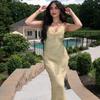 Женское сексуальное платье с низким вырезом, без рукавов, с открытой спиной, облегающее, на бретелях, с цветочным принтом, пляжная одежда, женские платья