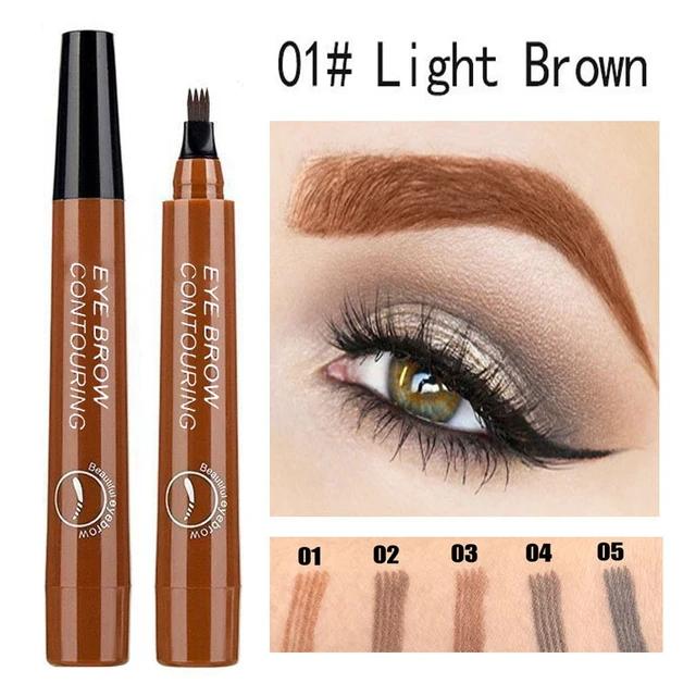 4-Fork Eyebrow Pencil Make-up for Women Non-Fading Black Dark Brown Liquid Cejas Maquillaje Profesional Alta Calidad For Eyebrow