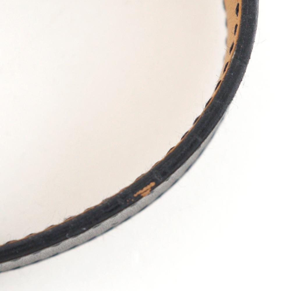 HERMES H logo Bangle Bracelet Black / SilverHardware Vaux Chamonix 17g unisex Used