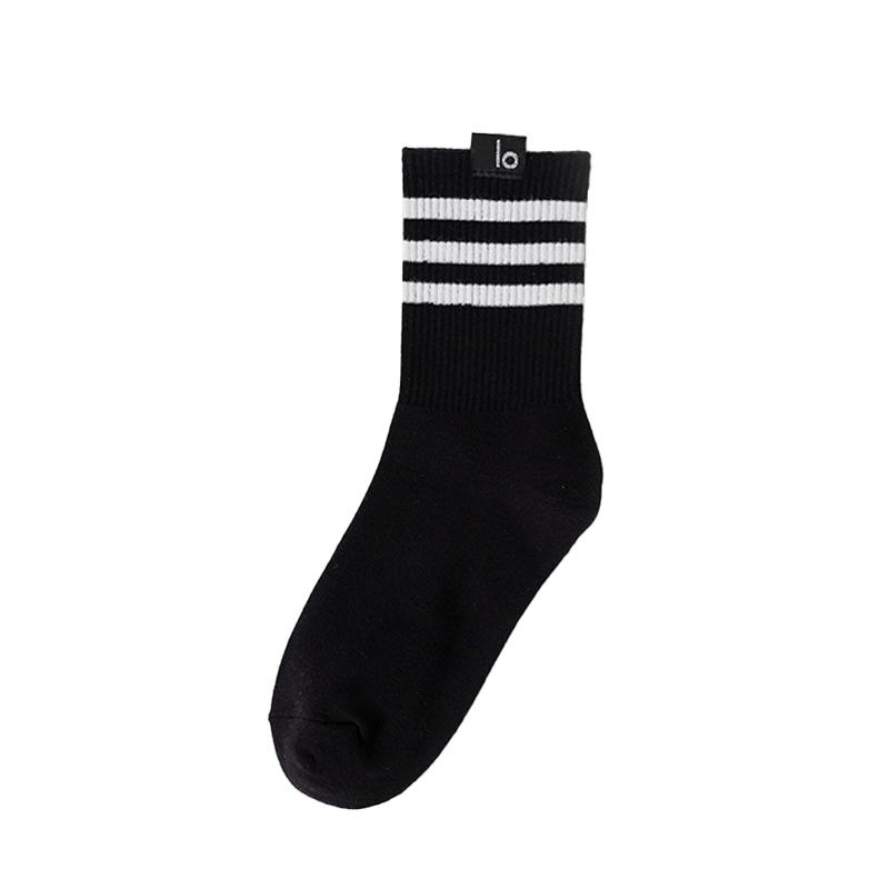 Women's Socks Simple Colorful Striped Socks Classic Black White Striped Socks College Style Sports Socks Yoga Socks Floor Socks