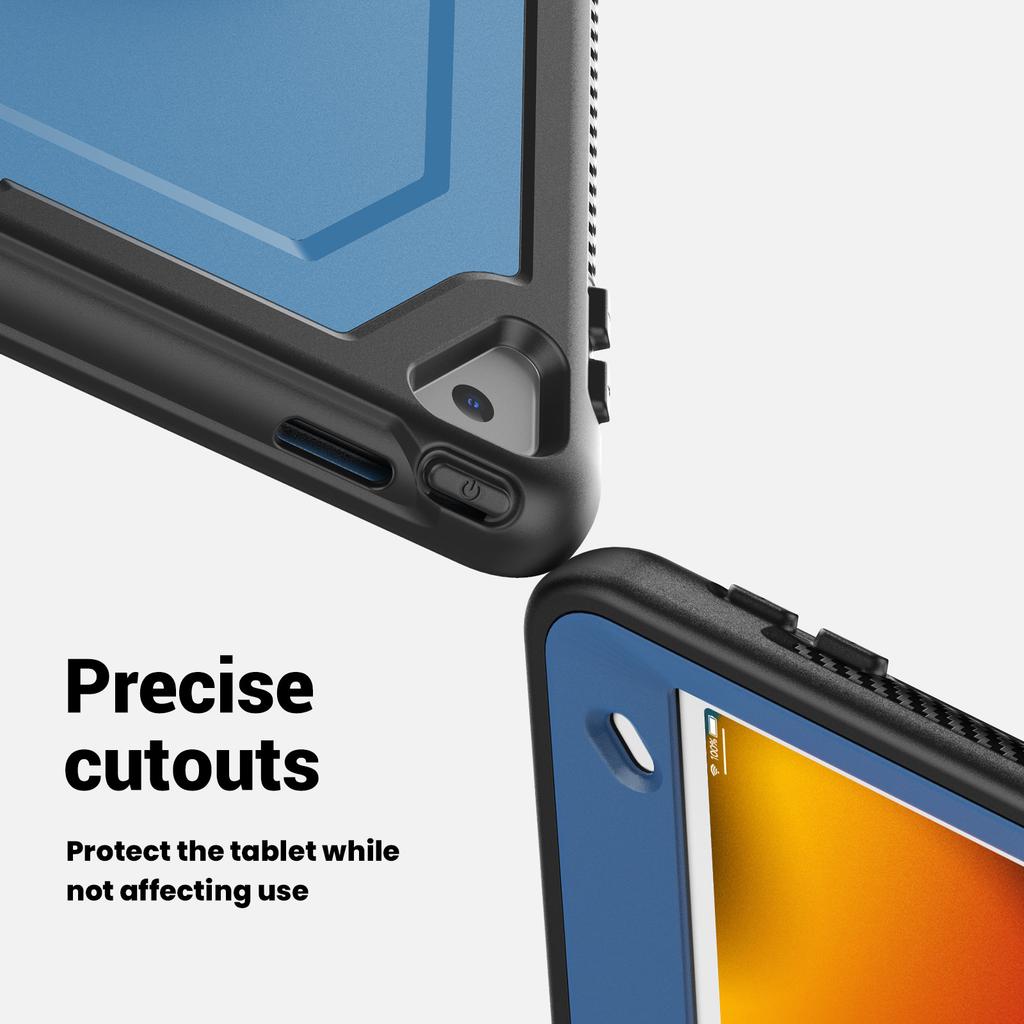 Tablet Case For iPad 10.2 (2021)/(2020)/(2019)/Air 10.5 inch (2019)/Pro 10.5-inch (2017) Kickstand PC TPE Cover with Hand Strap