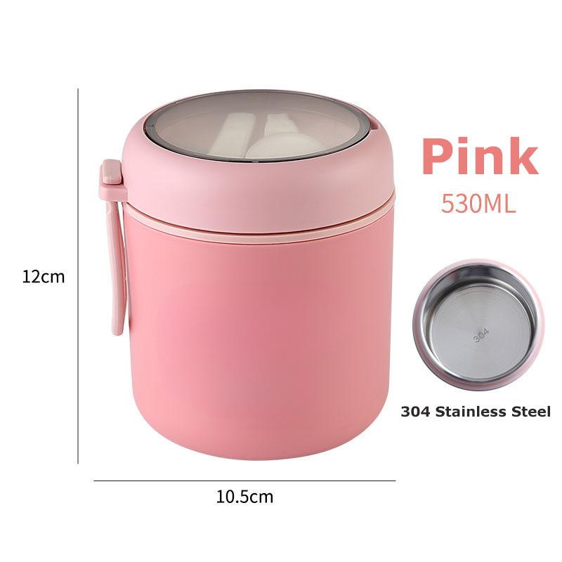 Stainless Steel Vaccum Cup Soup Lunch Box Storage Warmer with Spoon Food Drinking Cup with Spoon Thermal Jar Insulated Soup Thermos Containers Cooler