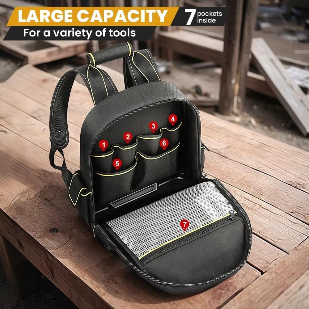 Large Capacity Electrician Tool Bag Thickened Toolkit Multifunctional Tool Backpack