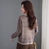 FAPAI Women's Long-Sleeve Hollow-Out Knit Pullover