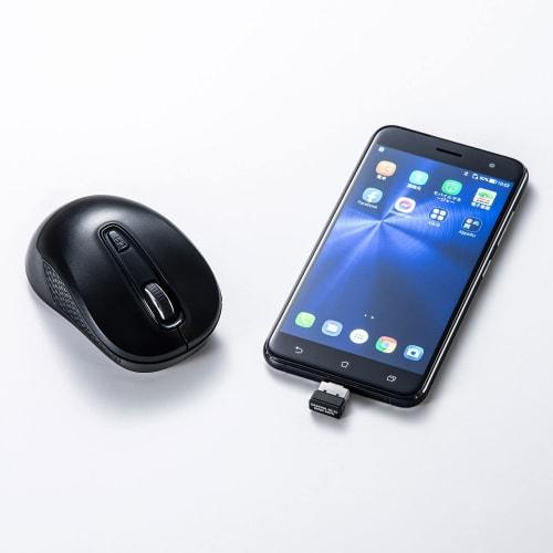 SANWA SUPPLY Беспроводная мышь Type-C с синей светодиодной подсветкой (черный) MA-WBLC41BK