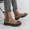 Fashionable High Top Comfortable Chelsea Boots Quality Rubber Thick Soled Travel Boots Winter Outdoor Cow Suede Men Casual Boots