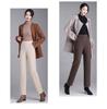 Women's High-Waisted Wool Cigarette Pants - Autumn/Winter, Warm, Versatile, Casual, Plus Velvet & Thickened.