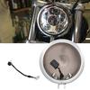 CHELHEAD Inch LED Headlight Case for Harley Round Black Housing Kit with Fixing Earthquake Easy To Install 5.75 Motorcycles, Shape, Stay, Silver,