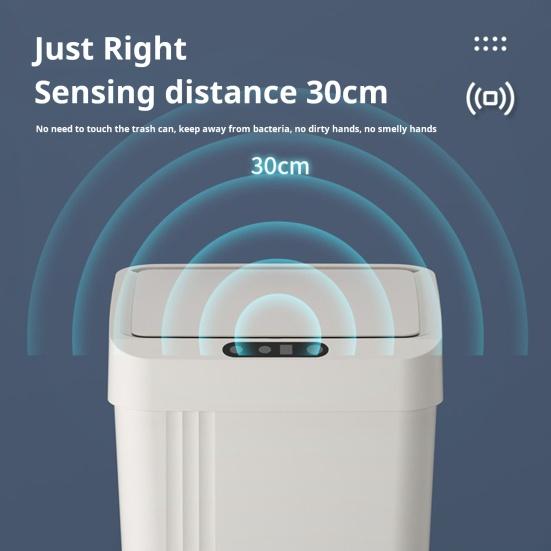 Интеллектуальная бесконтактная мусорная корзина с крышкой, большая емкость 13 л, быстрое реагирование, полностью закрытый автоматический сенсорный мусорный бак