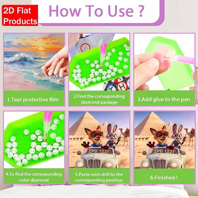 Disney Жемчужная Живопись Зверополис Ник и Джуди Ручная Работа DIY Жемчужные Камни Картины Поделки Особая Форма Домашний Декор Стен