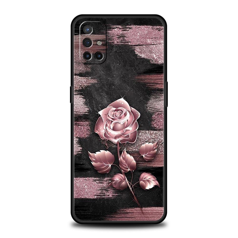 Чехол для телефона для Oneplus 13R 12R 10R 13 12 11 10T Nord N100 N10 Z N30 CE 3 2 2T Pro Lite 5G Мягкий ТПУ Чехол Золотой Розовый Сердце Любви