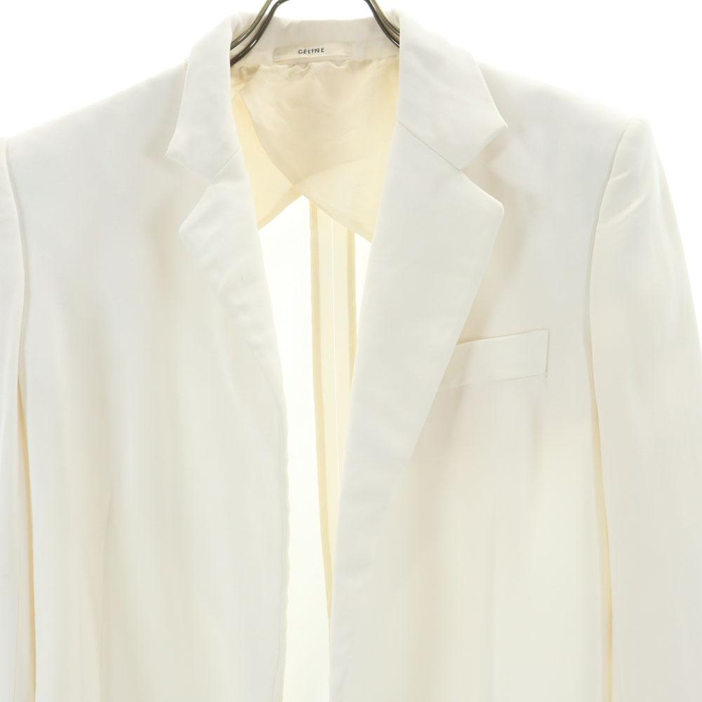 Celine Приталенный жакет с длинным рукавом 38 Белый система Женский Б/у