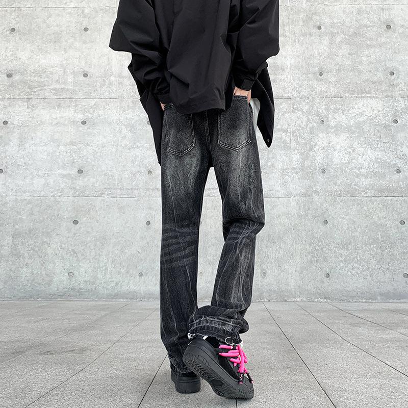 Мужские негабаритные 5XL Y2K черные джинсовые прямые брюки повседневные брюки мужские корейские уличные хип-хоп винтажные широкие мешковатые джинсы для мужчин